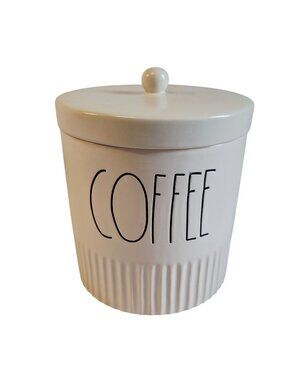 Rae Dunn Artisan Collection Ceramic Coffee Canister With Lid - Dishwasher Safe H
